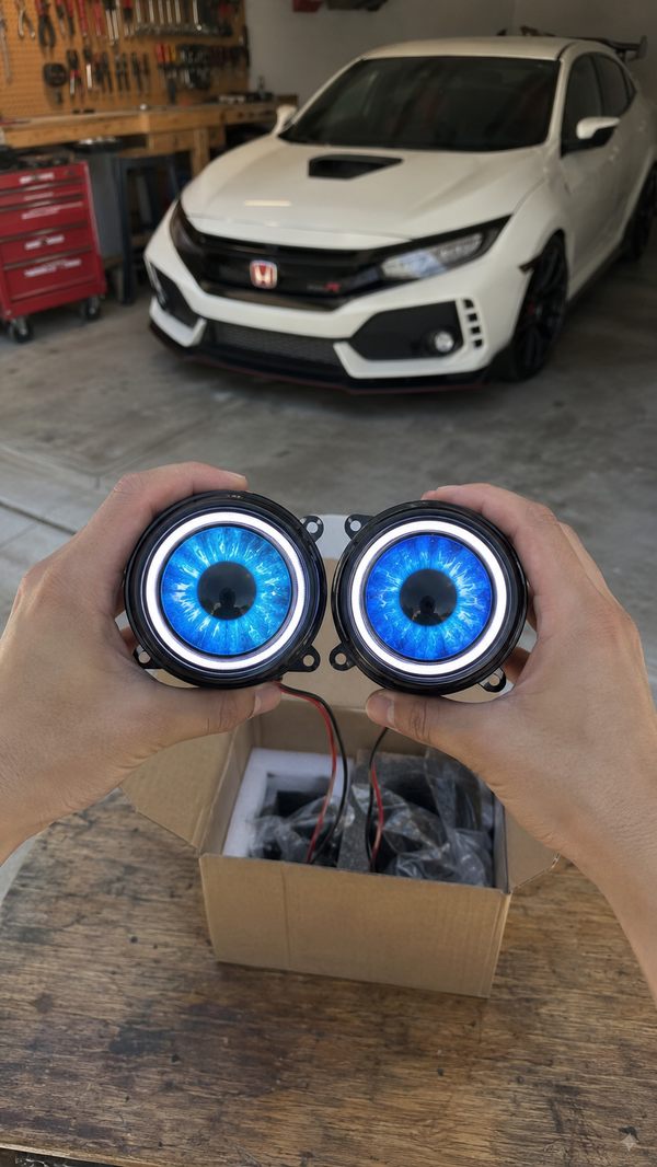 Nocturnal devil eyes unit in hand